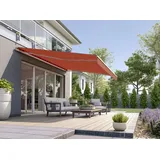 WISMAR Gelenkarmmarkise Classic orange-braun gestreift inkl. Motor, Handsender, Solar Panel