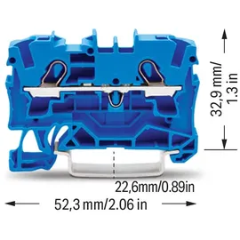 WAGO GmbH& Co. KG Durchgangsklemme 4qmm,blau,2-Leiter 2004-1204