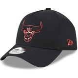 New Era Chicago Bulls Black NBA Foil Pack Black and Red 9Forty E-Frame Snapback Cap - One-Size