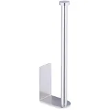 Relaxdays Ersatzrollenhalter, selbstklebend, 2 Ersatzrollen, H x B x T: 26 x 4,5 x 7,5 cm, Klopapierhalter Wand, Silber