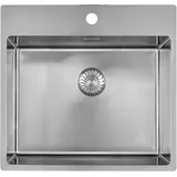 Caressi CABLA 60513 links Einbauspüle Edelstahl Handbetätigung 605 x 510 mm