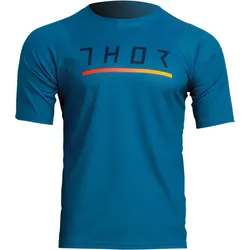 Thor Assist Caliber Kurzarm Fahrrad Jersey, blau, Größe L für Männer