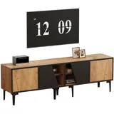 modfu TV-Lowboard 160x45x36,5 cm Hellbraun/Schwarz Spanplatte