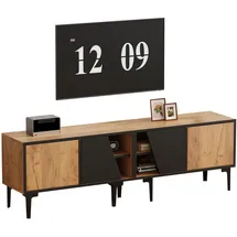 modfu TV-Lowboard 160x45x36,5 cm Hellbraun/Schwarz Spanplatte