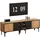 modfu TV-Lowboard 160x45x36,5 cm Hellbraun/Schwarz Spanplatte