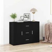 VidaXL Sideboard Schwarz Eichen-Optik 91x29,5x65 cm Holzwerkstoff