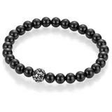 FIRETTI Armband mit Achat und Kristallsteinen grau-schwarz 501431-0 Größe 17 cm