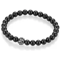 FIRETTI Armband mit Achat und Kristallsteinen grau-schwarz 501431-0 Größe 17 cm