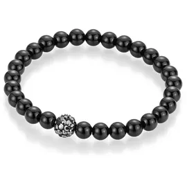 FIRETTI Armband mit Achat und Kristallsteinen grau-schwarz 501431-0 Größe 17 cm