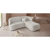 LeGer Home by Lena Gercke Ecksofa "Dilara L-Form", beige (natur), B:200cm H:87cm T:165cm, Struktur fein 100% Polyester);Samtoptik (100% Polyester);Bouclé (100% Polyester), LEGER HOME BY LENA GERCKE, Sofas, Ecksofa, gerundete Rückenlehne und Front, in 3 Bezugsqualitäten