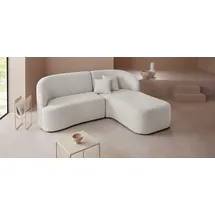 LeGer Home by Lena Gercke Ecksofa "Dilara L-Form", beige (natur), B:200cm H:87cm T:165cm, Struktur fein 100% Polyester);Samtoptik (100% Polyester);Bouclé (100% Polyester), LEGER HOME BY LENA GERCKE, Sofas, Ecksofa, gerundete Rückenlehne und Front, in 3 Bezugsqualitäten