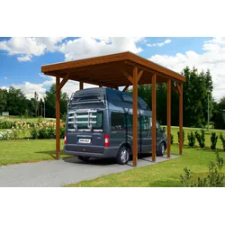 Einzelcarport SKANHOLZ "Friesland", braun, H: 351cm, Carports, für Caravan