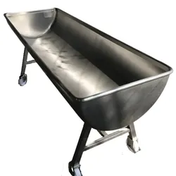 300 Liter Mengmulde fahrbar  Mischwanne Molle Edelstahl Ablassschraube