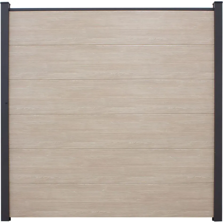 GroJa BasicLine PVC-Steckzaun Sichtschutzzaun Sheffield Oak light Sichtschutz Lamellenzaun
