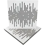 Schallabsorption, diffuse Akustikplatte, 50 x 50 x 5 cm, Absorption – Diffusion – Reflexion – Schalldämmung – Isolierung | Holz perforiert laminiert: (x2 WAVE, Weiß)