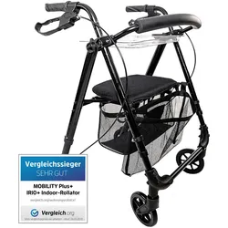Mobility Plus+ Wohnungs-Rollator Ir10+ - Der wendige Indoor Rollator 1 St schwarz