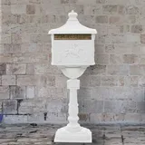 vidaXL Sockel-Briefkasten Vintage-Stil weiß 43894