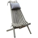 Relaxsessel Relaxstuhl Sessel Stuhl aus Kiefer in grau 69 cm breit