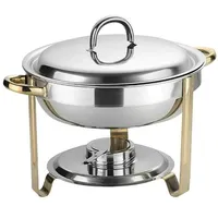 SHZICMY Edelstahl Chafing Dish Set, 4L Runde Chafing Dish Spülmaschinenfest für Buffets, Brunchs Speisewärm