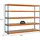Proregal Schwerlastregal Wood Beast Five HxBxT 200 x 210 x 75 cm 5 Ebenen Fachlast 500 kg Blau-Orange