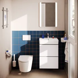 Hansgrohe Xilesa E Waschtischunterschrank 2 Schubkästen PushOpen, für Handwaschbecken, mit weiß matt