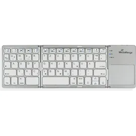 MediaRange kompakte Funk-Tastatur mit 63 Tasten und Touchpad, silber,