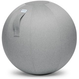 VLUV »BOL LEIV Stoff-Sitzball, ergonomisches Sitzmöbel für Büro und Zuhause, Farbe: Silver (Silber), Ø 60cm - 65cm, Möbelbezugsstoff, robust und formstabil, mit Tragegriff«