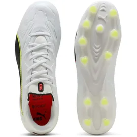 Puma King 20 Pro AG/FG Herren white/glowing red/yellow alert 42,5