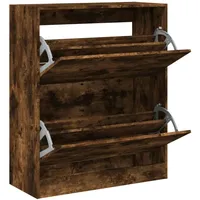 VidaXL Schuhschrank Räuchereiche 80x34x96,5 cm Holzwerkstoff