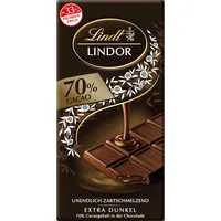 Lindt Schokolade LINDOR 70 % Kakao, Promotion | 100 g Tafel | Edelbitter-Schokolade mit einer unendlich zartschmelzenden Füllung | Schokoladentafel | Schokoladengeschenk, 2023 Version