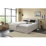 Cotta Boxspringbett COTTA "Simba", grau (elephant), L:209cm, Komplettbetten, Boxspringbett, Topseller wahlweise mit oder ohne Matratze und Topper bestellbar, Topseller