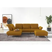 Ecksofa INOSIGN "Coco L-Form", gelb (mustard), B:294cm H:88cm T:242cm, 100% Polyester, Sofas, Ecksofa, Sitztiefen-, Arm- und Kopfteilverstellung, Cord-Bezug, Fußhöhe 15 cm