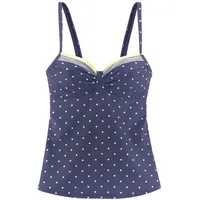 LASCANA Bügel-Tankini-Top Damen blau-gelb-bedruckt Gr.42 Cup D