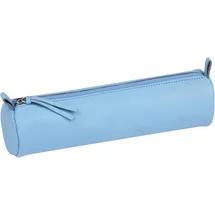 Clairefontaine 410159C Schlampermäppchen rund, aus Lammleder, Ø5,5 x 22 cm, 1 Stück, Blau