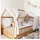 lilimaus Hausbett Himmel mit Gold Applikation [in 12 Farben] Betthimmel Hausbett aus 100% Baumwolle Musselin - Stoffhimmel für Hausbett Deko Mädchen & Jungen - Himmel für Hausbett Kinderbett Vorhang