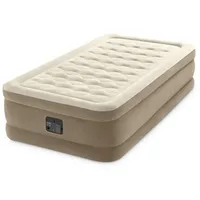 Intex Twin Ultra Plush Airbed With Fiber-Tech Bip, Beige,