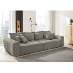 Big-Sofa Moldau, Inklusive loser Rücken- und Zierkissen, grau, , 64630628-0 B/H/T: 306 cm x 83 cm x 134 cm