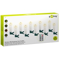 goobay LED Weihnachtsbaumkerzen mit Timerfunktion/LED Kerzen, mit Fernbedienung/Flackernde Flamme Christbaumkerzen/Elektrische Kerzen/Baumkerzen 10er Set/Weiß