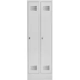 Stier Garderobenspind Premium mit Sockel 2 Abteile Drehriegel lichtgrau