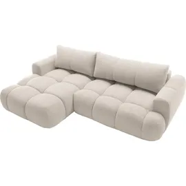 Mirjan24 Eckcouch mit Schlaffunktion 2-Sitzer Beige