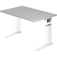 Hammerbacher Schreibtisch C-Fuß 120x80cm Grau/Weiß