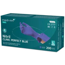 Medi-Inn Clinic Perfect Blue Nitril-Einmalhandschuhe, blau, puderfrei L 10 x 200 = 2000 Stück