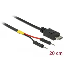 DeLock 85407  USB Stromkabel Micro-B auf 2x 1-pin Header, 20 cm