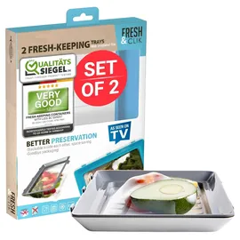 Genius Ideas Frischhaltedosen 2er-Set grau/türkis