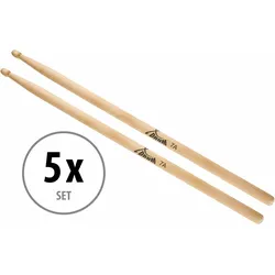 5 Paar XDrum Schlagzeug Sticks 7A Wood Tip
