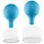 PULOX Schröpfgläser Set aus Echtglas mit Saugball - 2x Medizinisches Schröpfglas in Blau - 52mm, 62mm