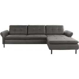 Home Affaire Ecksofa HOME AFFAIRE "Birkholm L-Form", grau (anthrazit), B:267cm H:83cm T:174cm, 100% Polyester, Sofas, Ecksofa, Armlehnverstellung, auch in Easy Clean Bezug - mit Wasser zu reinigen