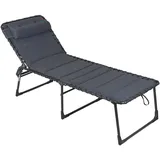 Crespo Sonnenliege Liegestuhl AL364 XL Air Deluxe Camping Garten Liege Alu 140kg Grau