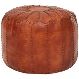 Wohnling Sitzhocker WL6.088, Echt Leder, braun, (Ø/H) 52 x 40cm