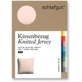 schlafgut Knitted Jersey Kissenbezug 80x80 cm Red Light Uni weicher Premium Kopfkissenbezug einzeln, faltenfrei mit Elasthan